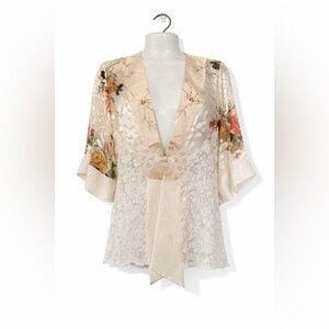 VTG Spencer Alexis Boho sheer floral y2k kimono size S